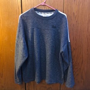 PINK Pullover Sweatshirt Grey Blue Heather